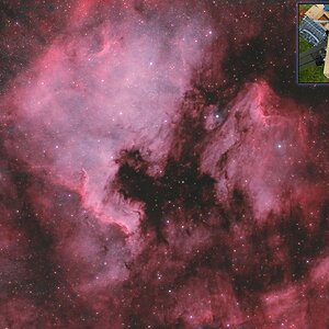 Nordamerikanebel NGC7000 mit 55mm Objektiv