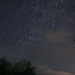 Startrails über dem Baskenland