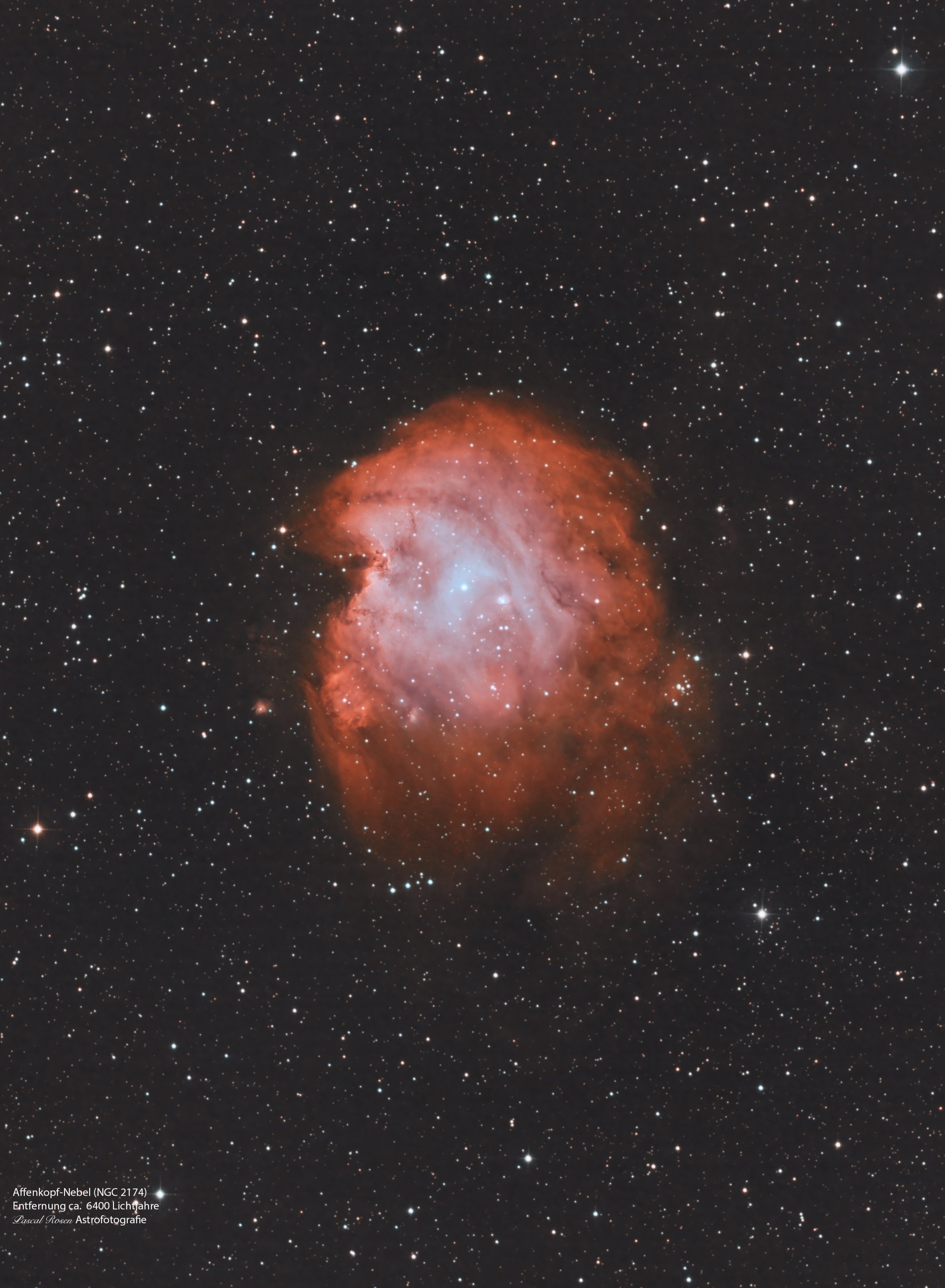 Affenkopfnebel NGC 2174 Stadt-Balkonaufnahme