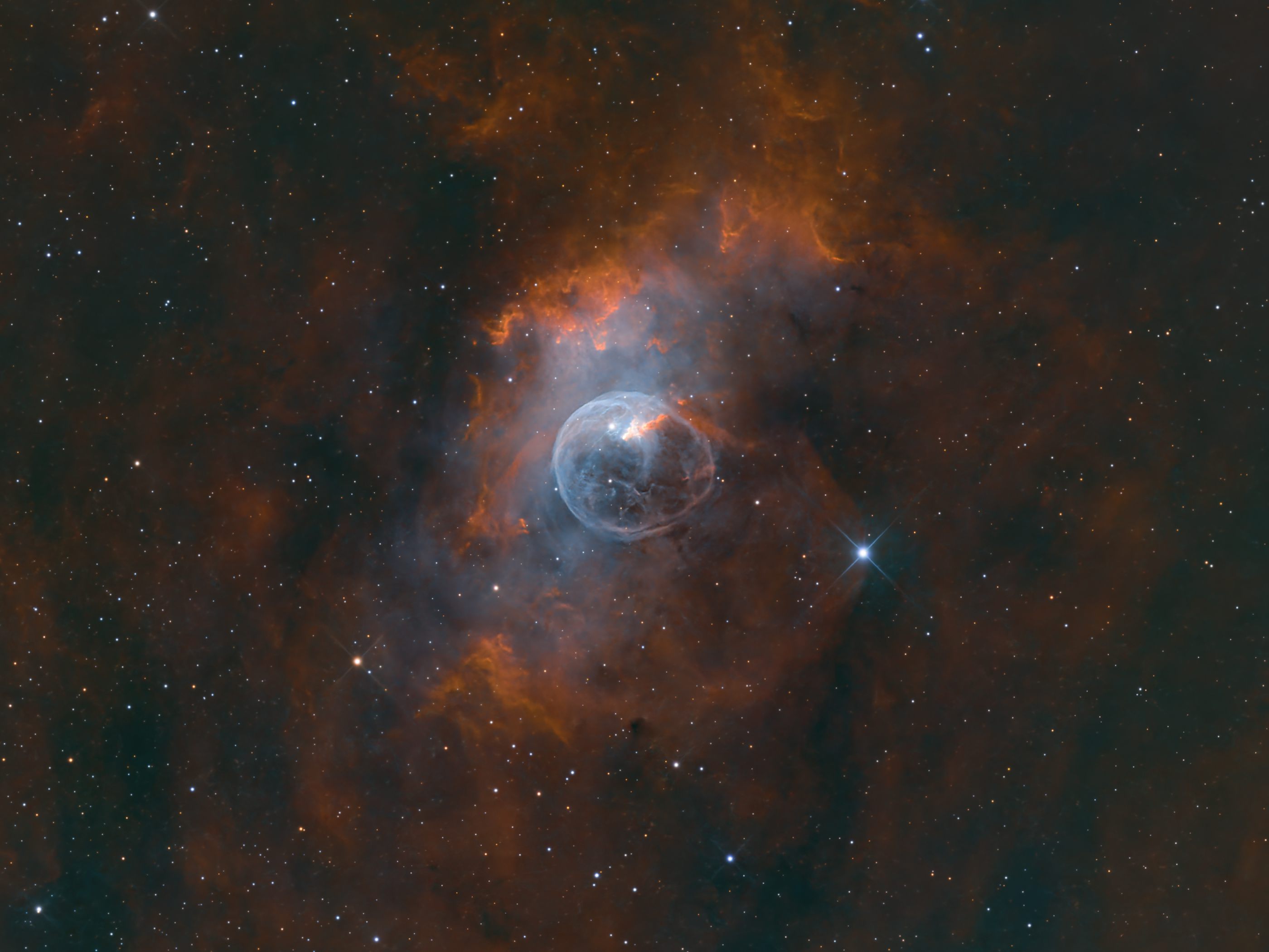 Ausschnittsvergrößerung Bubble (NGC 7635)