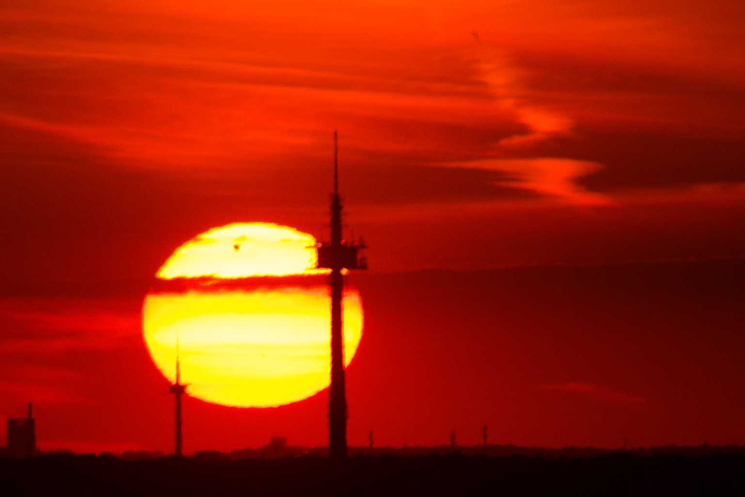 Ballonvorübergang heute Abend