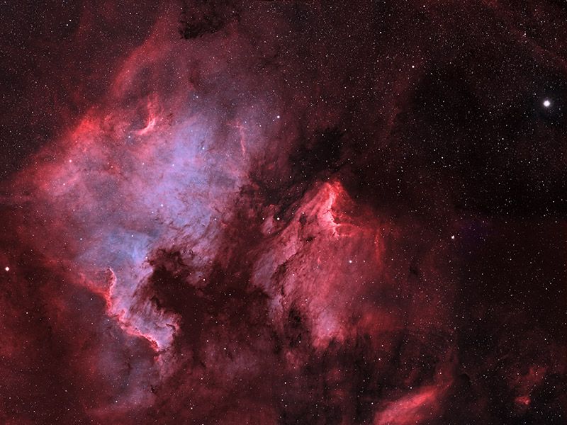 Bicolorversion des NGC7000 Mosaiks