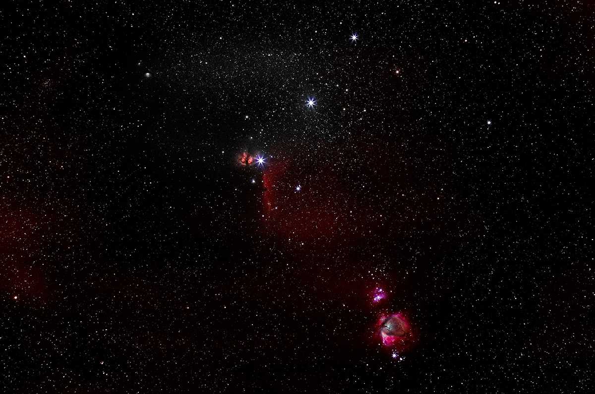 Die Orion Region mit 180 mm Brennweite