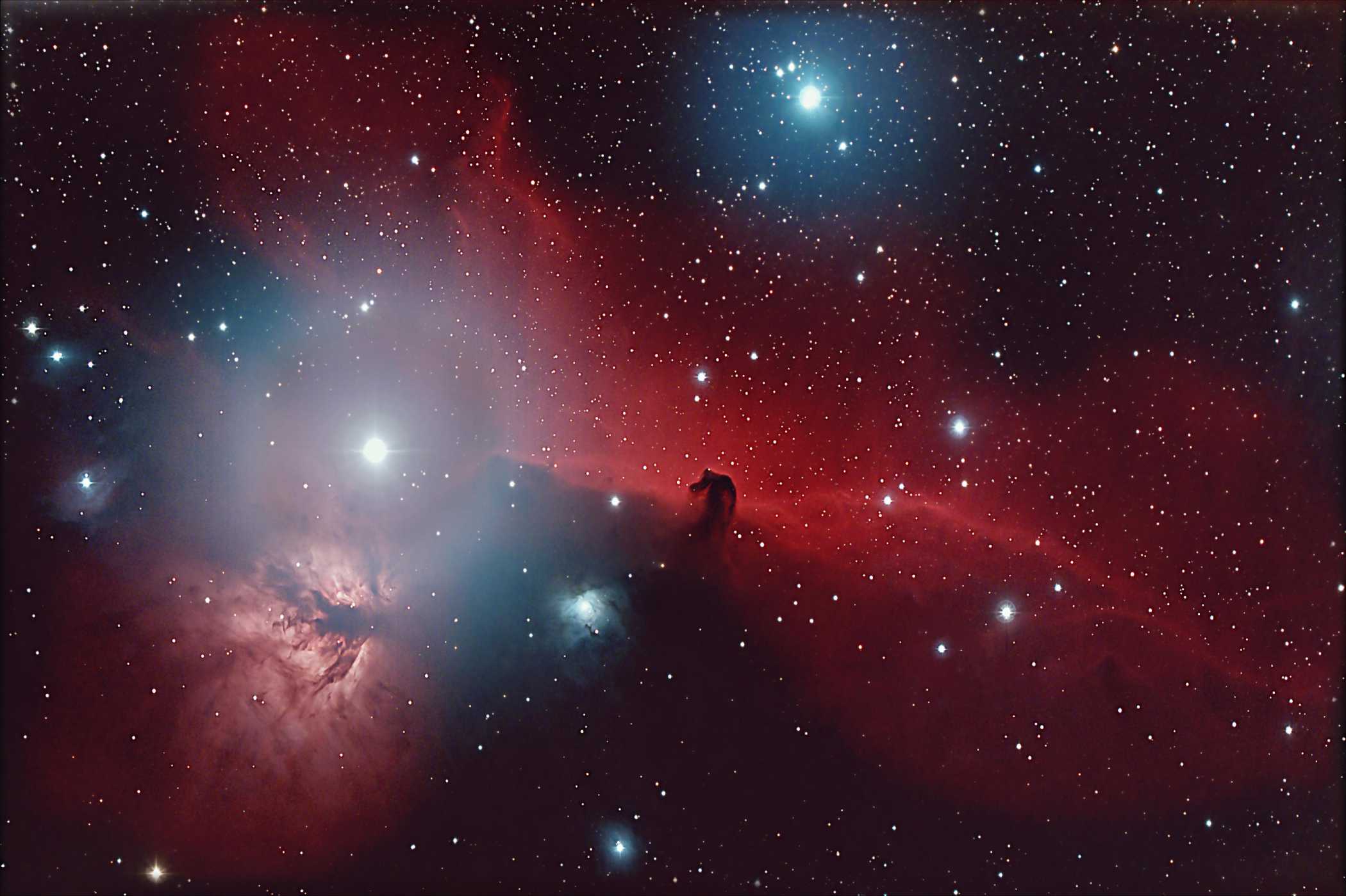 Erstes Bild mit zugemischter H-Alpha-Aufnahme