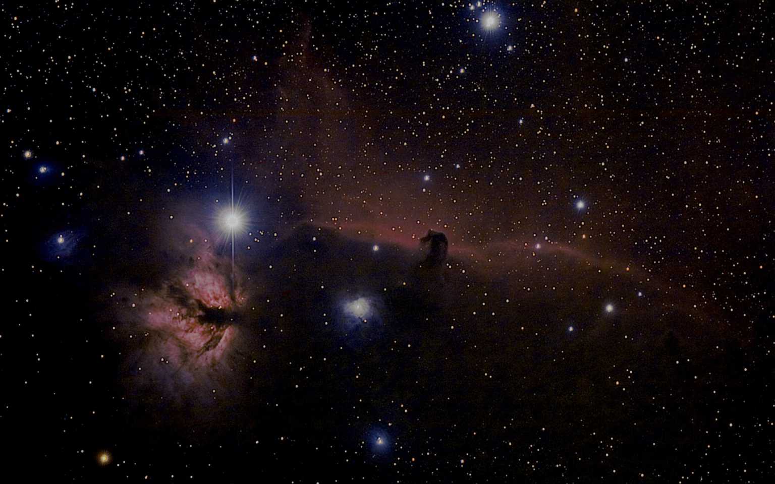 Flammennebel und Pferdekopfnebel