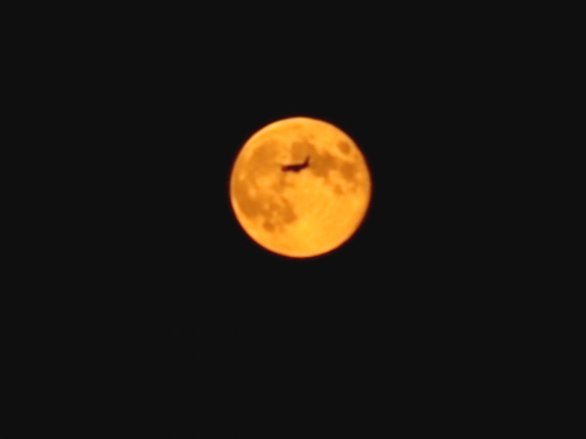 Flugzeug mit Mond