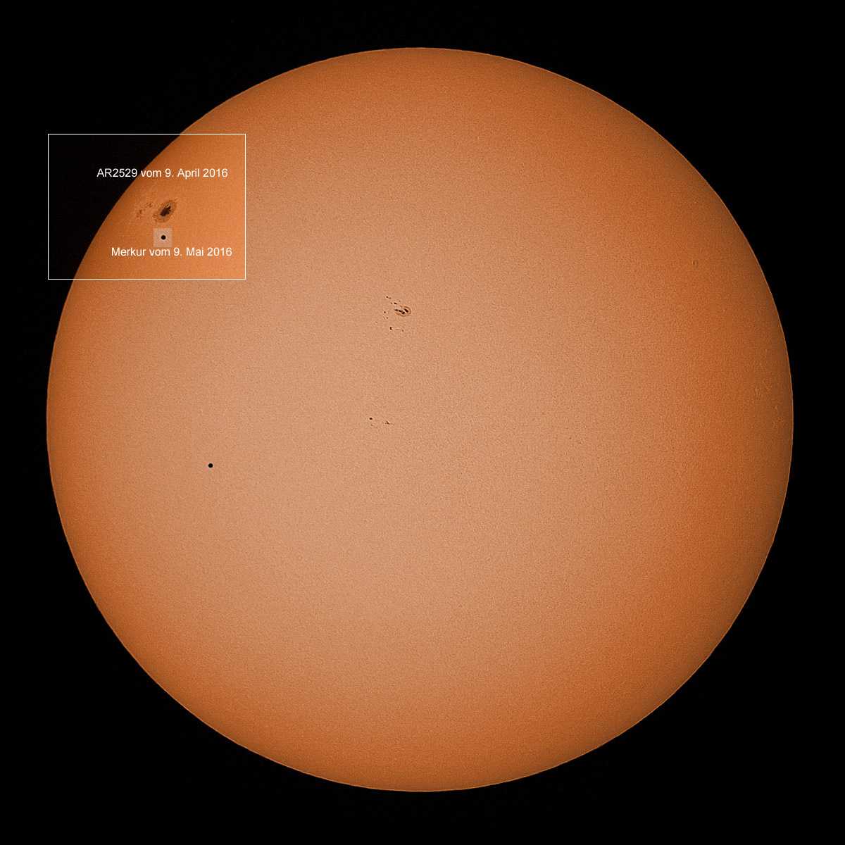 Größenvergleich Merkur - AR2529
