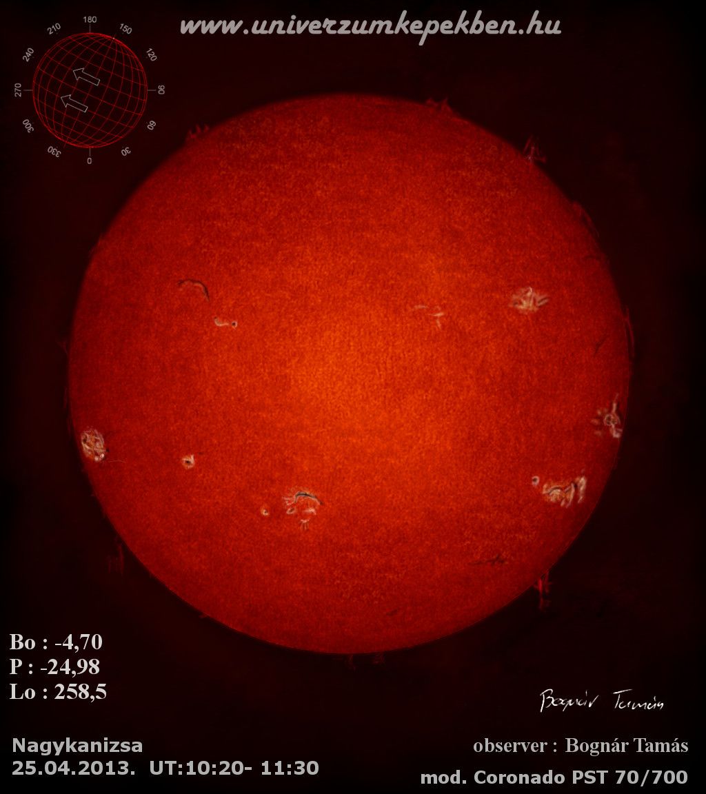 H-alpha Sonne am 25.04.2013.