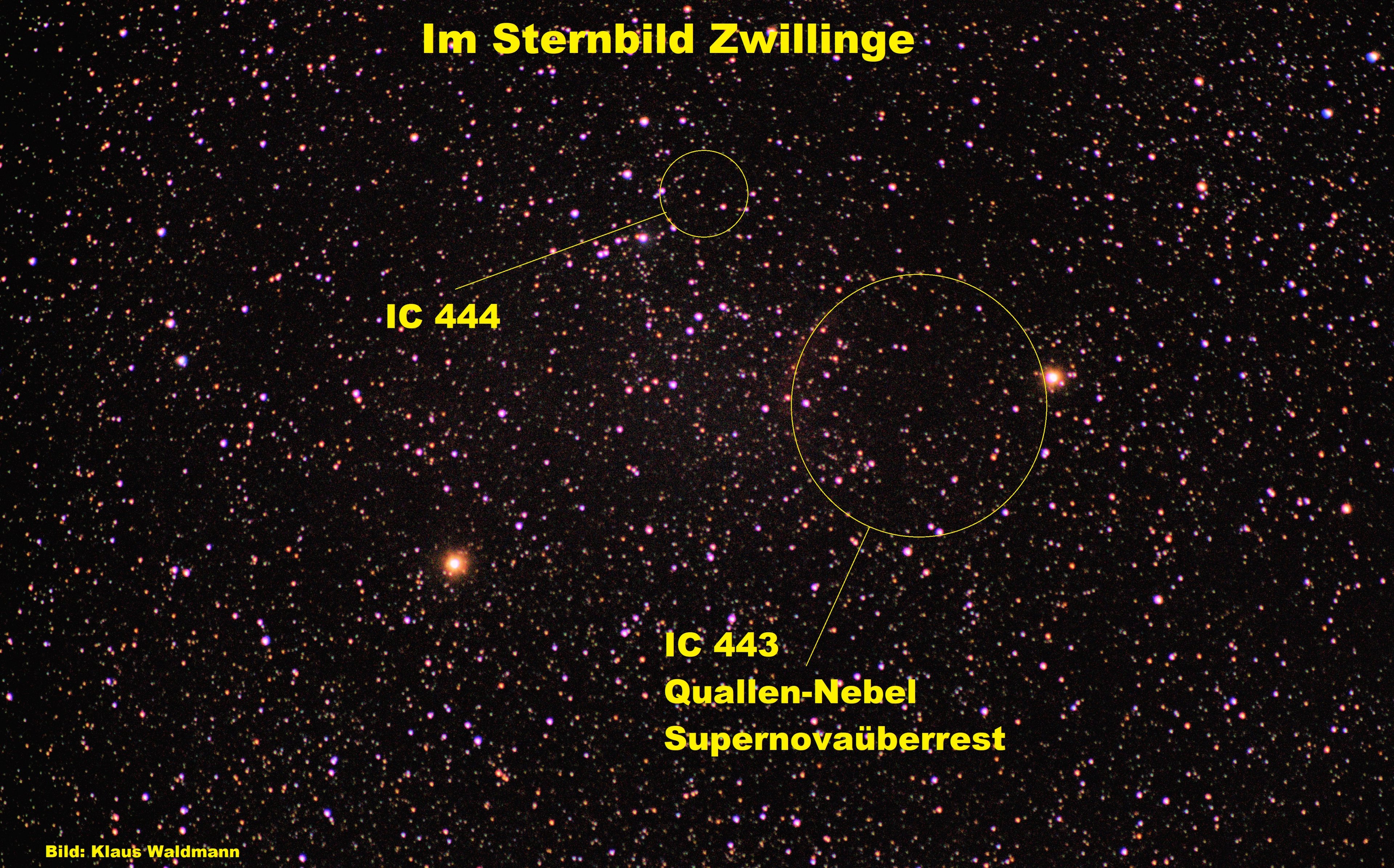 IC 444 / IC 443 Quallen-Nebel Bezeichnung