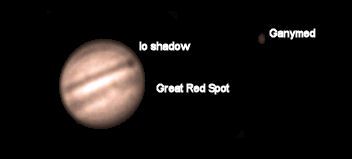 Jupiter am 8. August mit GRF, Ganymed und Io-Schat