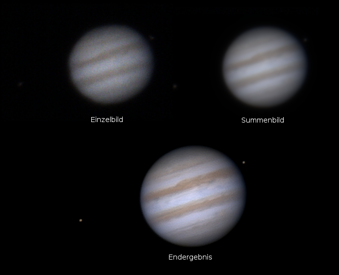 Jupiter mit Europa & Io am 29.01.16