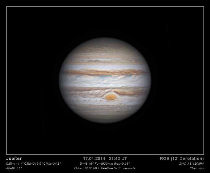Jupiter mit GRF am 17.01.2014