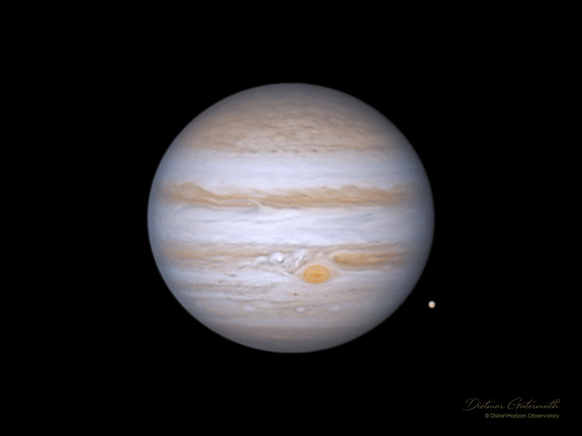 Jupiter mit seinem Mond Europa vom 26. Sept. 2023