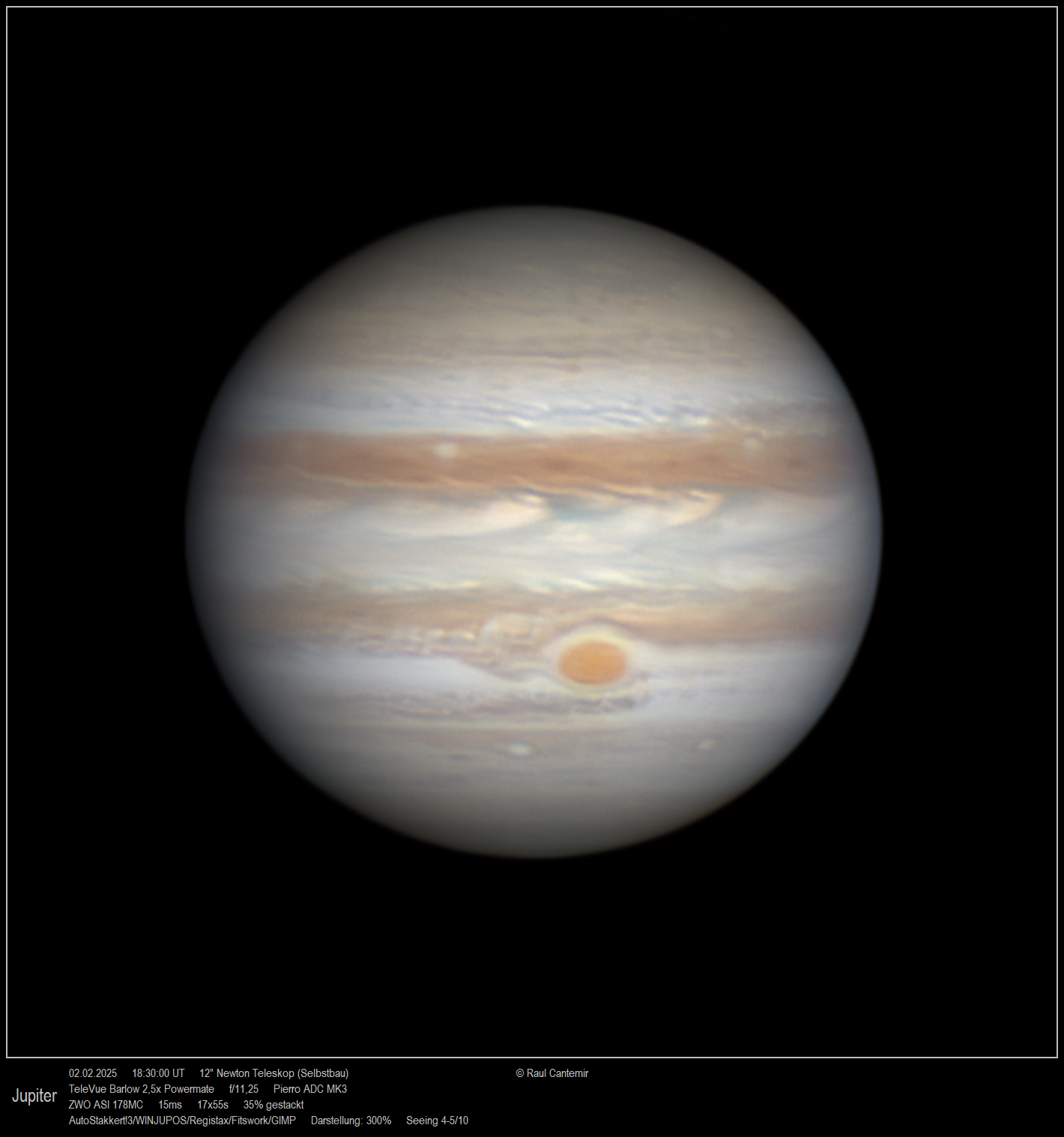 Jupiter vom 02.02.25 bei schlechtem Seeing