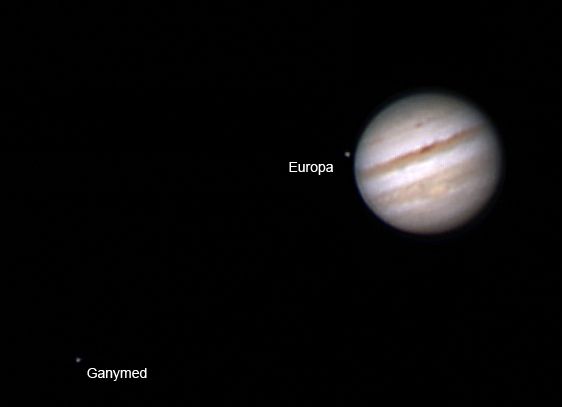 Jupiter vom 16.07.2011 + Europa + Ganymed