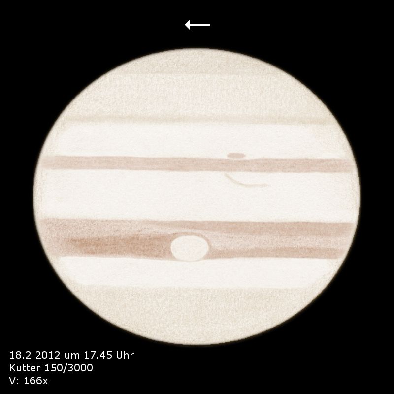 Jupiterzeichnung vom 18.2.2012