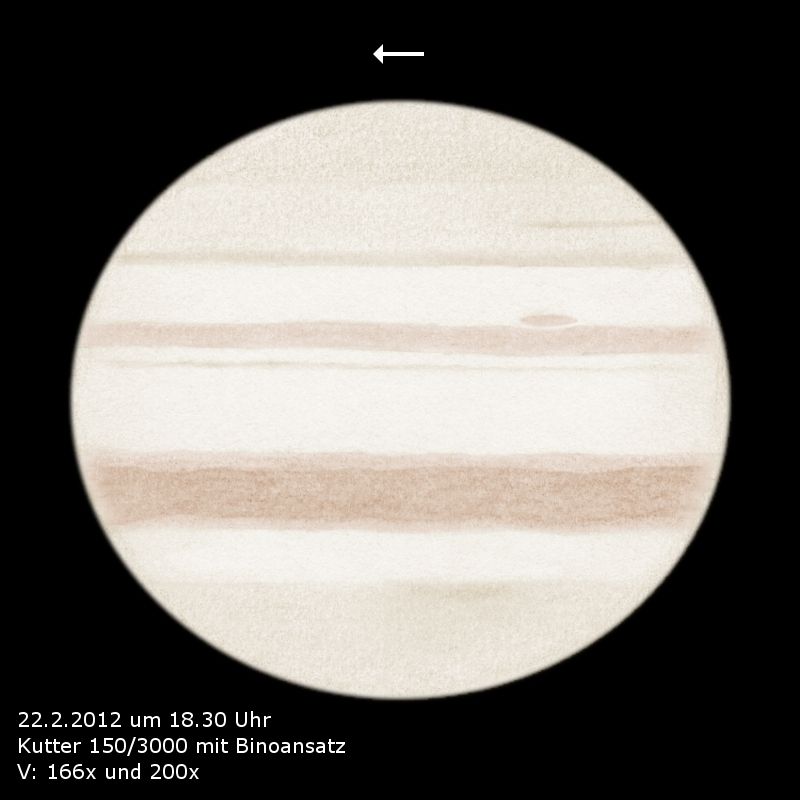 Jupiterzeichnung vom 22.2.2012