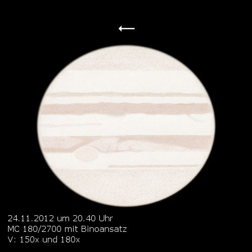 Jupiterzeichnung vom 24.11.2012