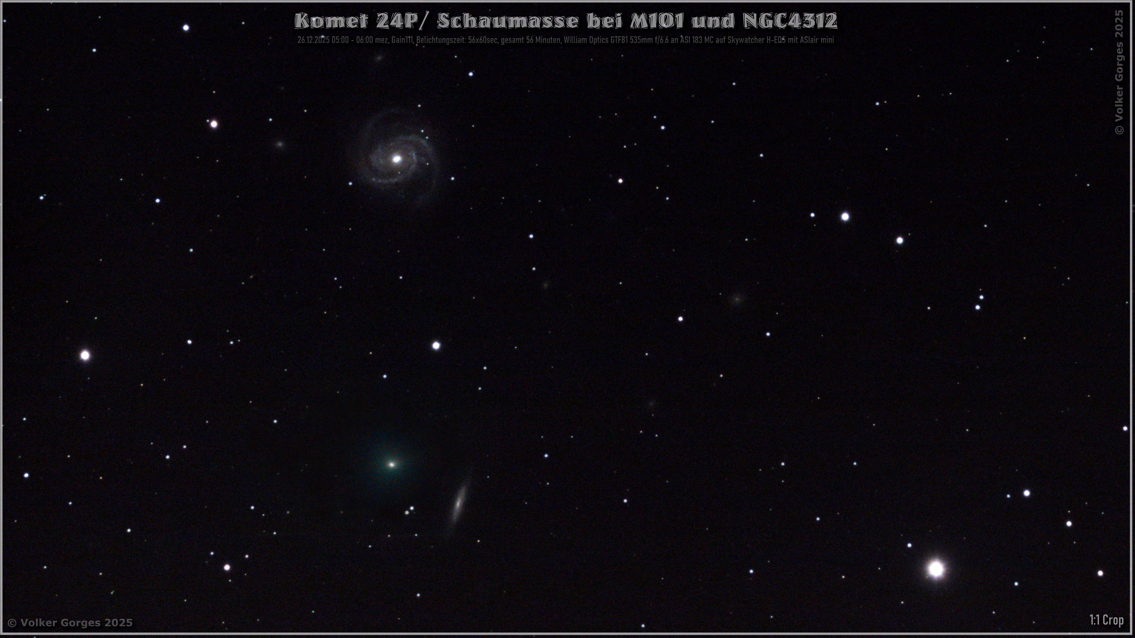 Komet 24P/Schaumasse vor Galaxien ...