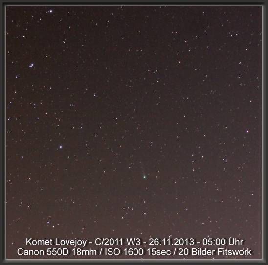 Komet Lovejoy am Morgen