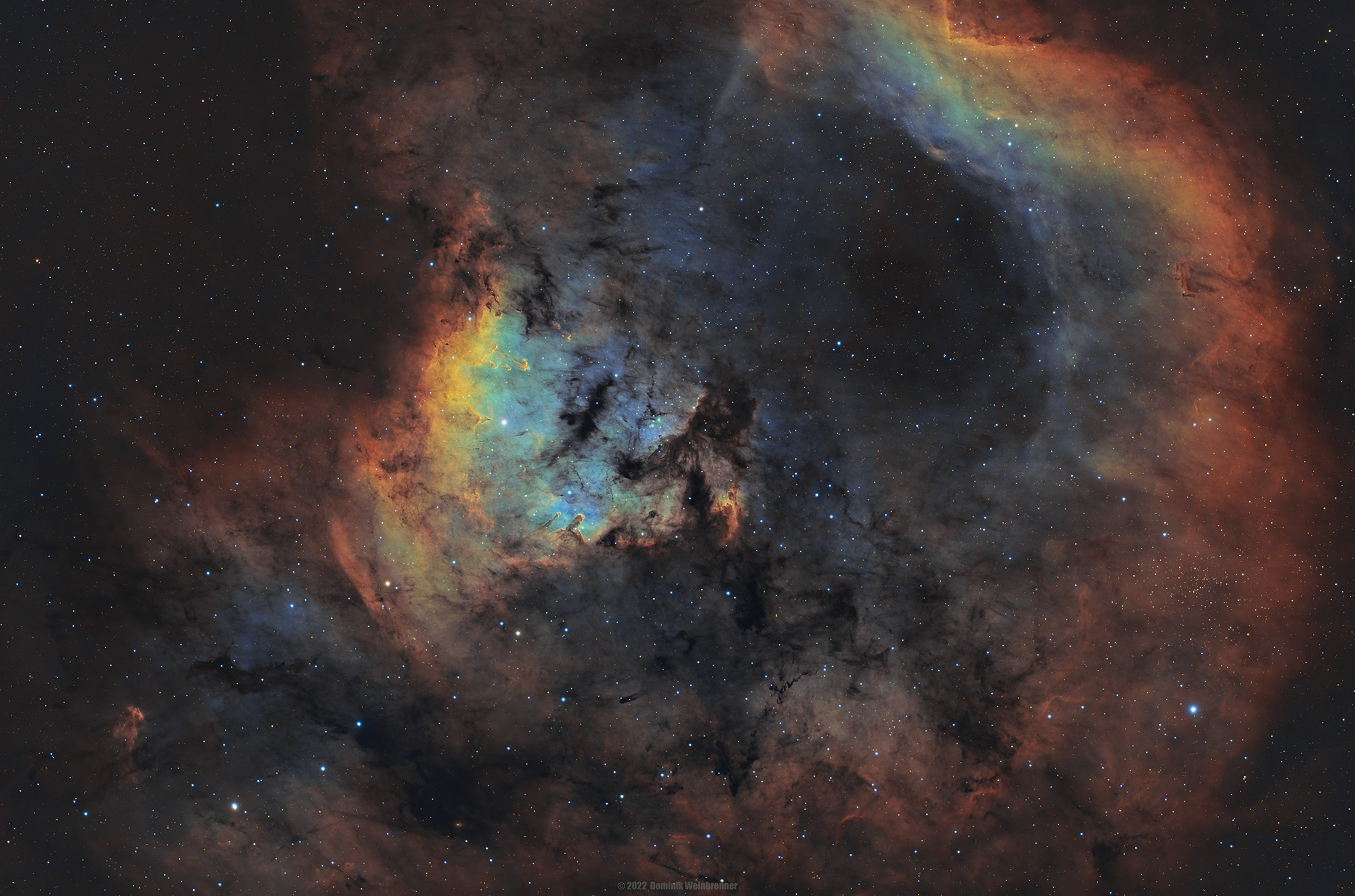Kosmisches Fragezeichen (NGC7822 SHO+RGB)