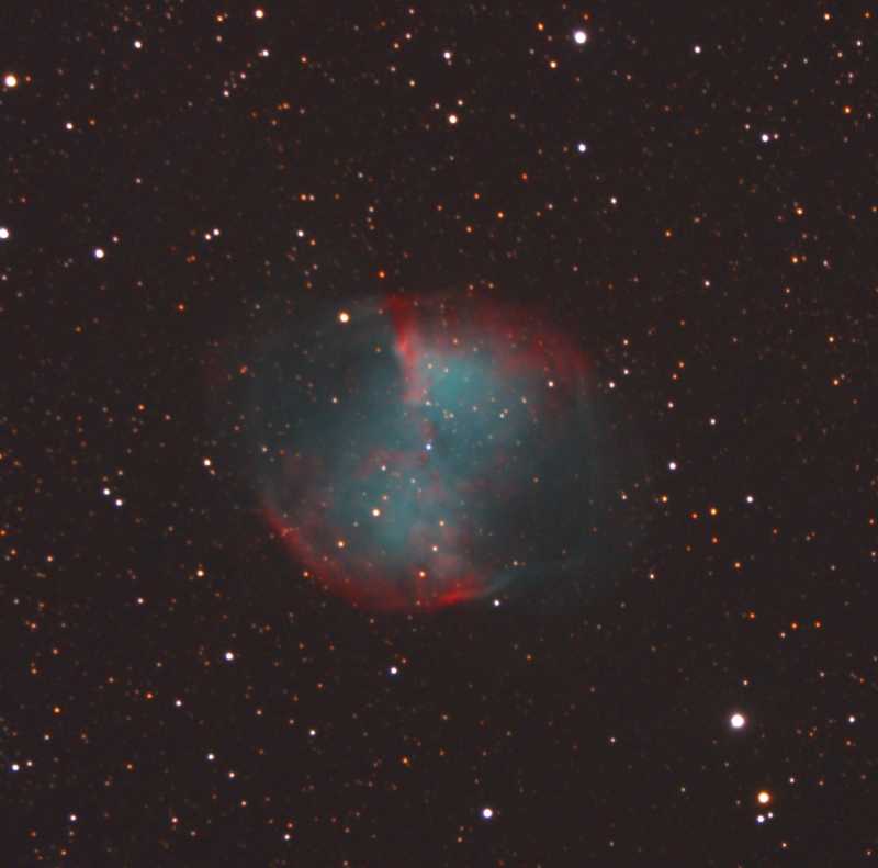 M 27 mit DSLR und 10 sec kurzbel.