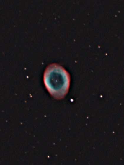 M 57 mit DSLR und 6 sec kurzbel.