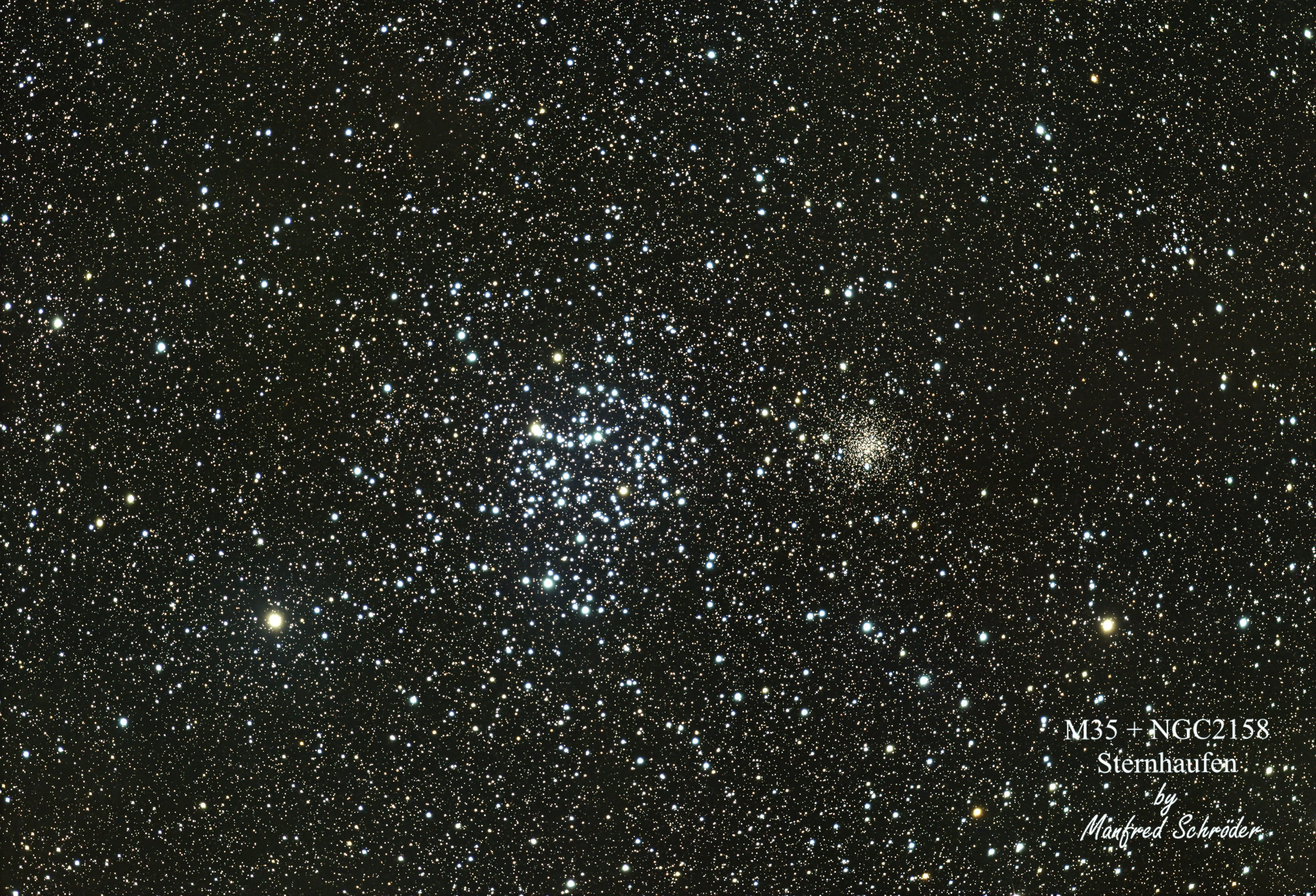 M35 / NGC 2158 Sternhaufen