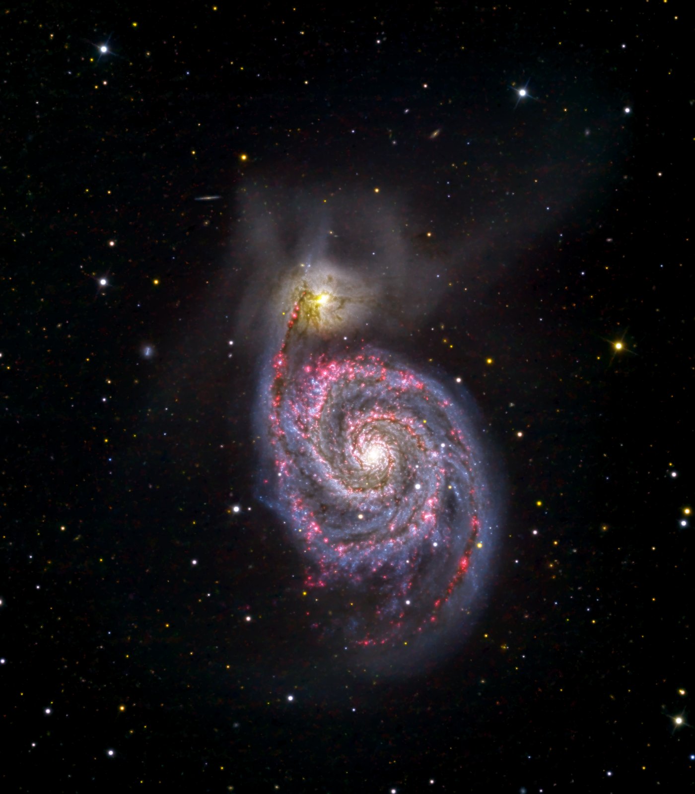 M51 (Wirlpool-Galaxy) in H-Alpha und Kontinuum