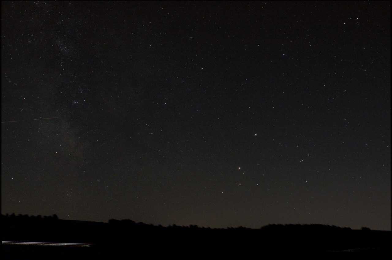 Mars und Saturn im bei Antares im Skorpion