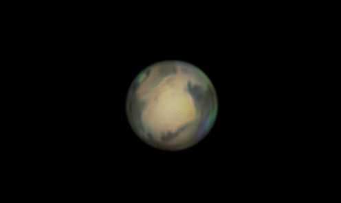 Mars vom 16.04.2014 bei mittelprächtigem Seeing