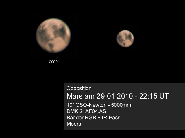 Mars zur Opposition am 29.01.2010