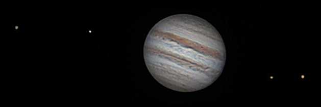 Mein erster Jupiter, mit vier Monden