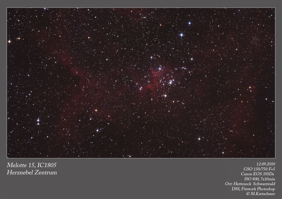 Melotte 15, IC1805, Herznebel Zentrum