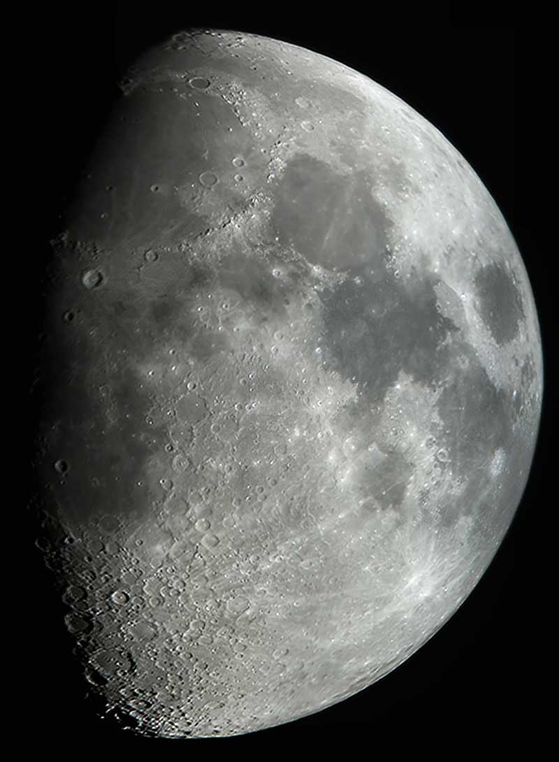 Mond afokal durchs Reisespektiv
