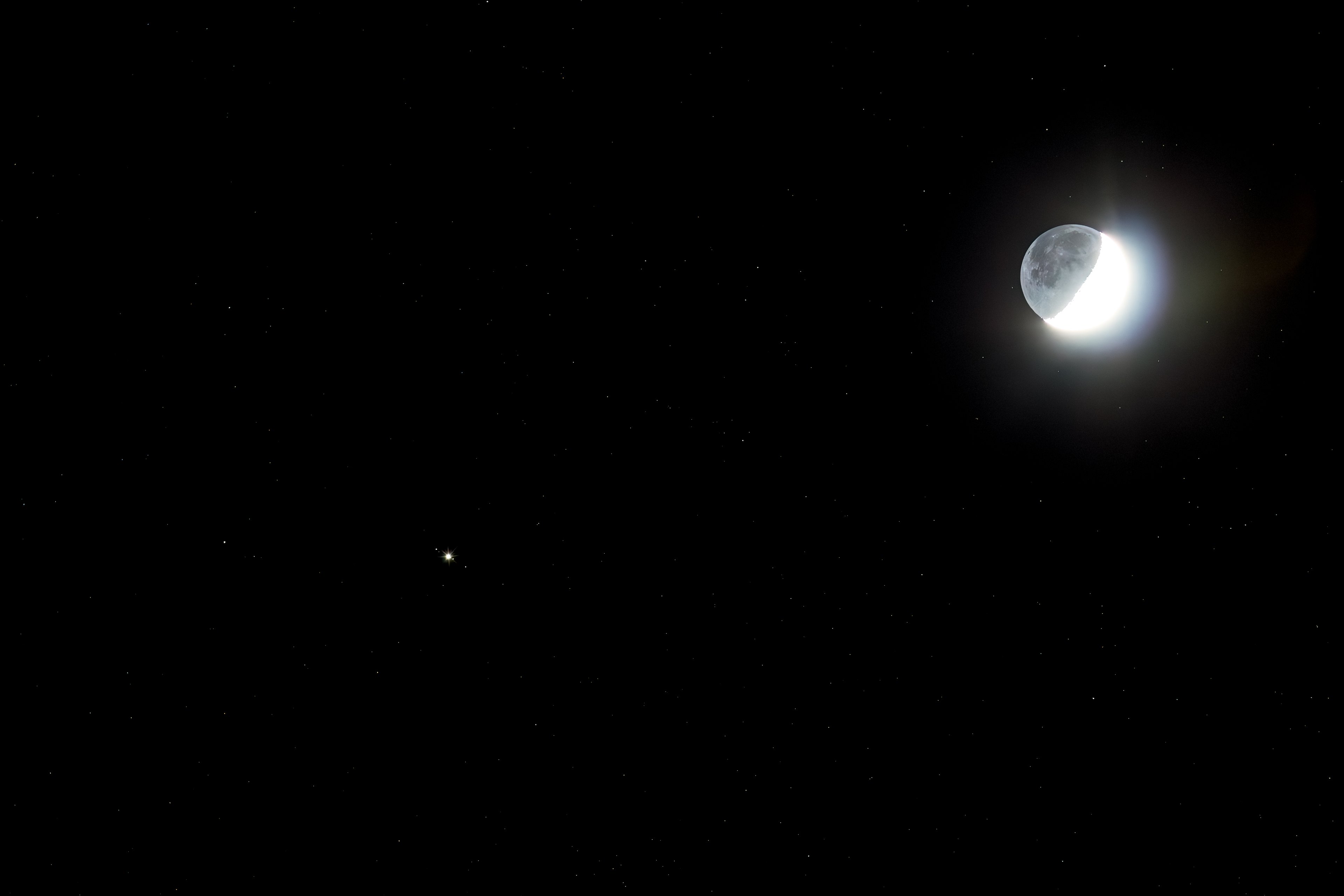 Mond und Jupiter