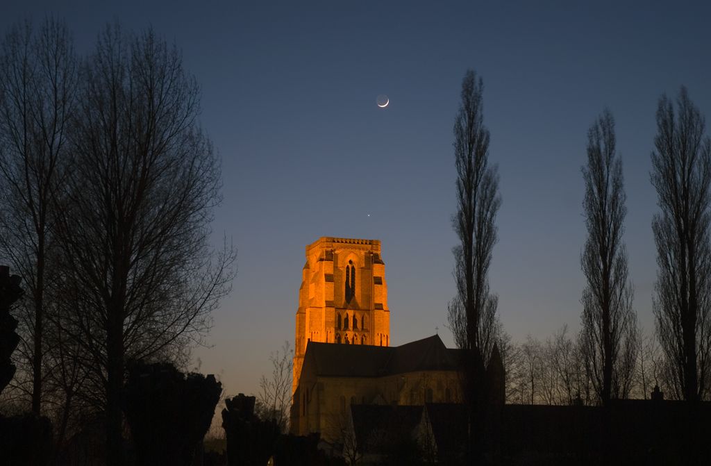 Mond und Venus