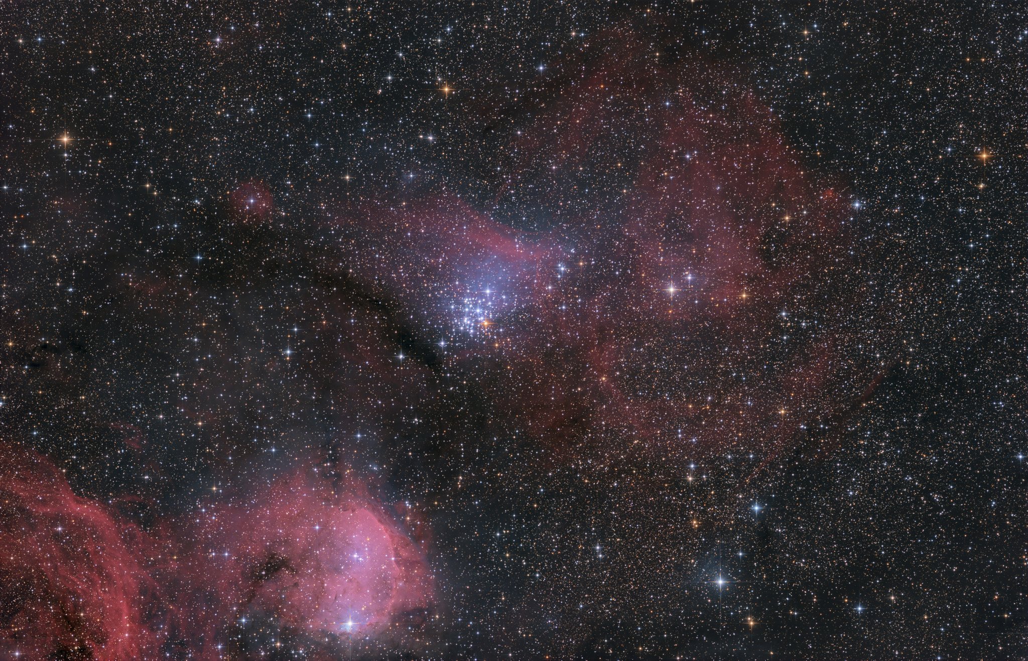 Nebellandschaft im Sternbild Carina - NGC 3293 und NGC 3324