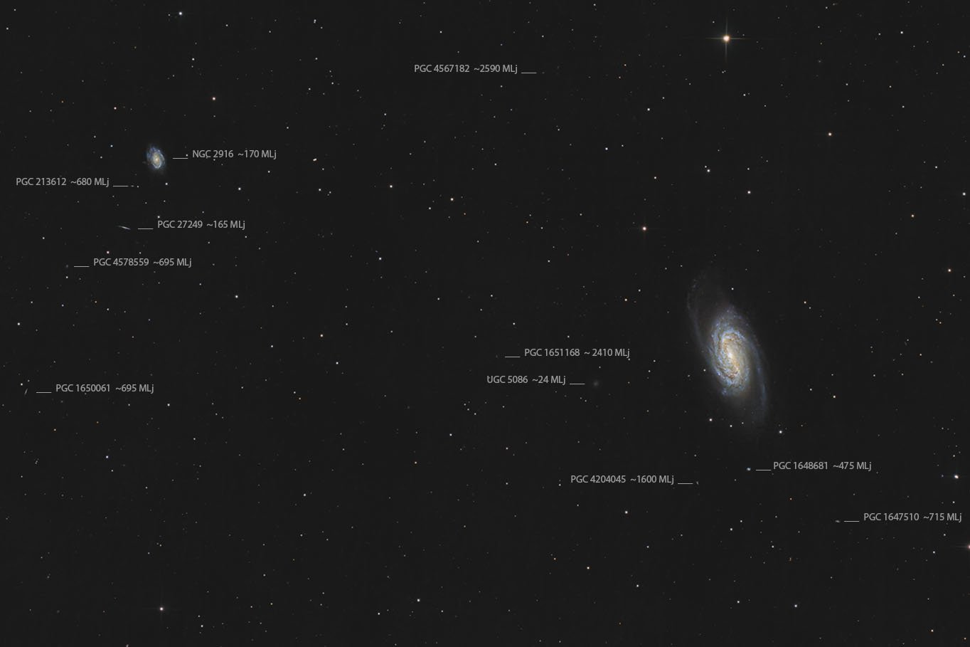 NGC 2903 mit NGC 2916 vom April 2012
