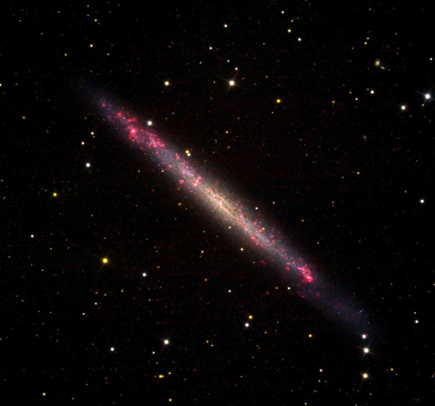 NGC 4244  in H-Alpha und Kontinuum-Licht
