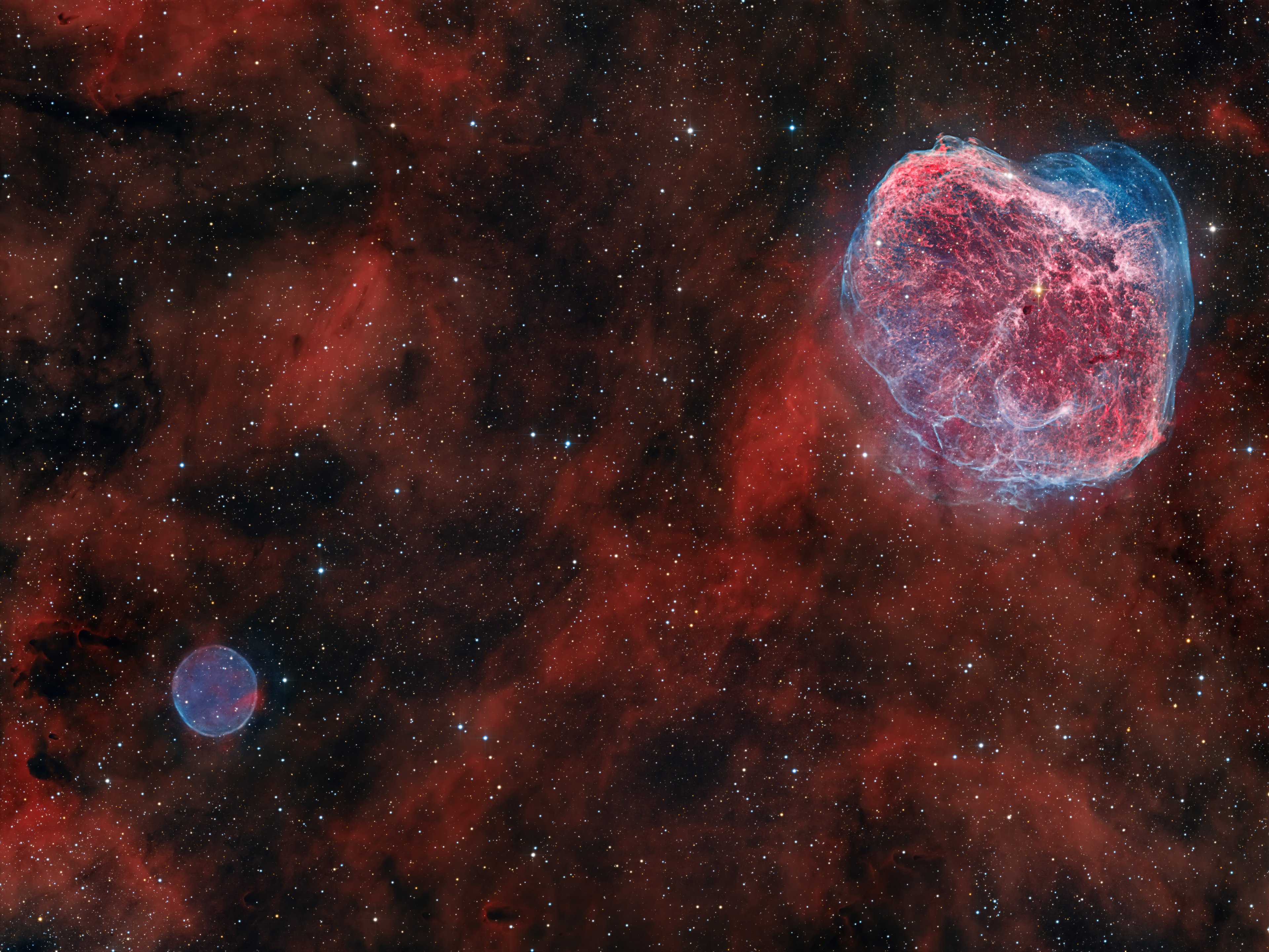 NGC 6888 mit Seifenblase