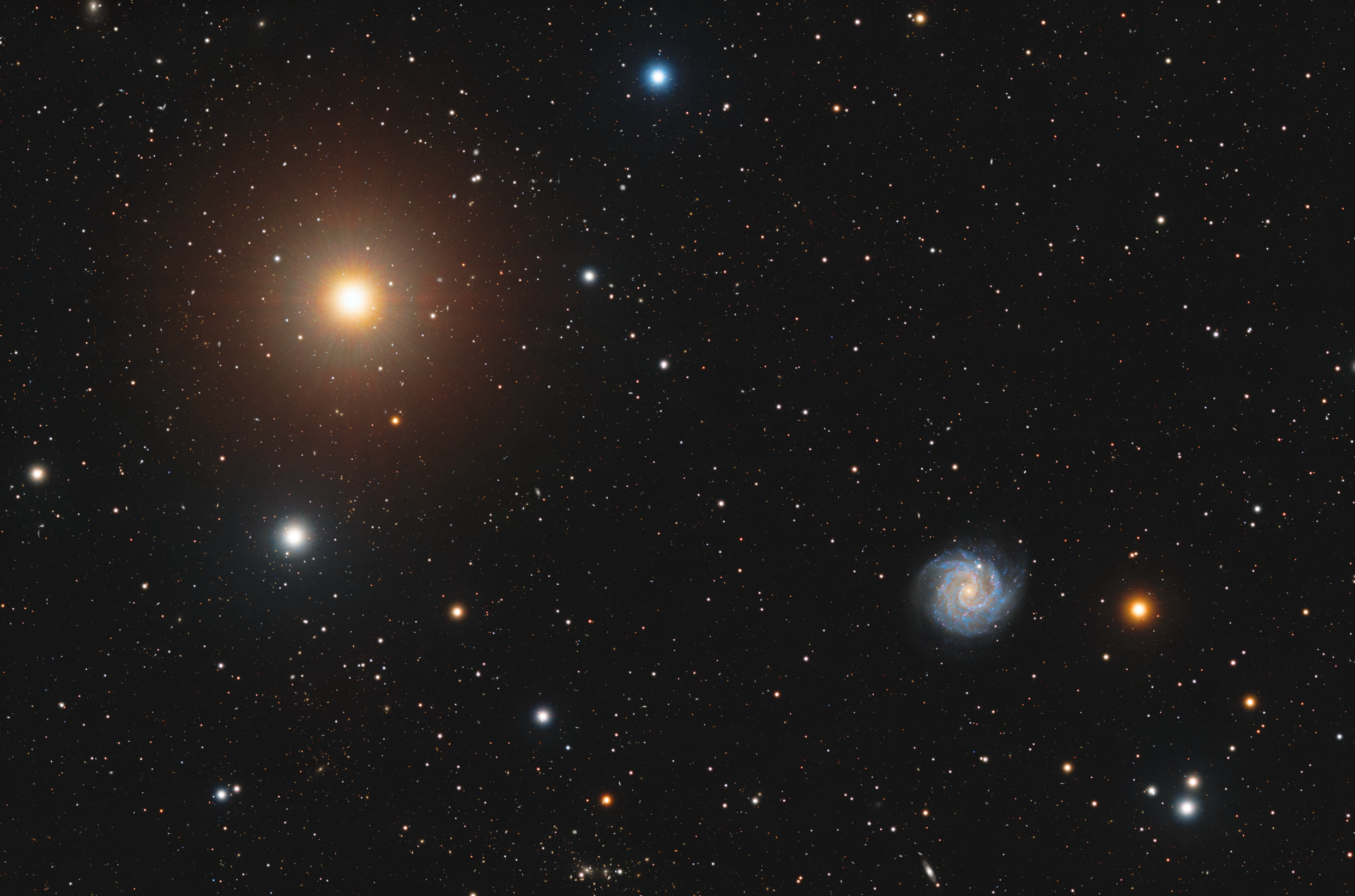 ngc3184 in rgb and hargb / deep rgb including countless background galaxies and tania australis