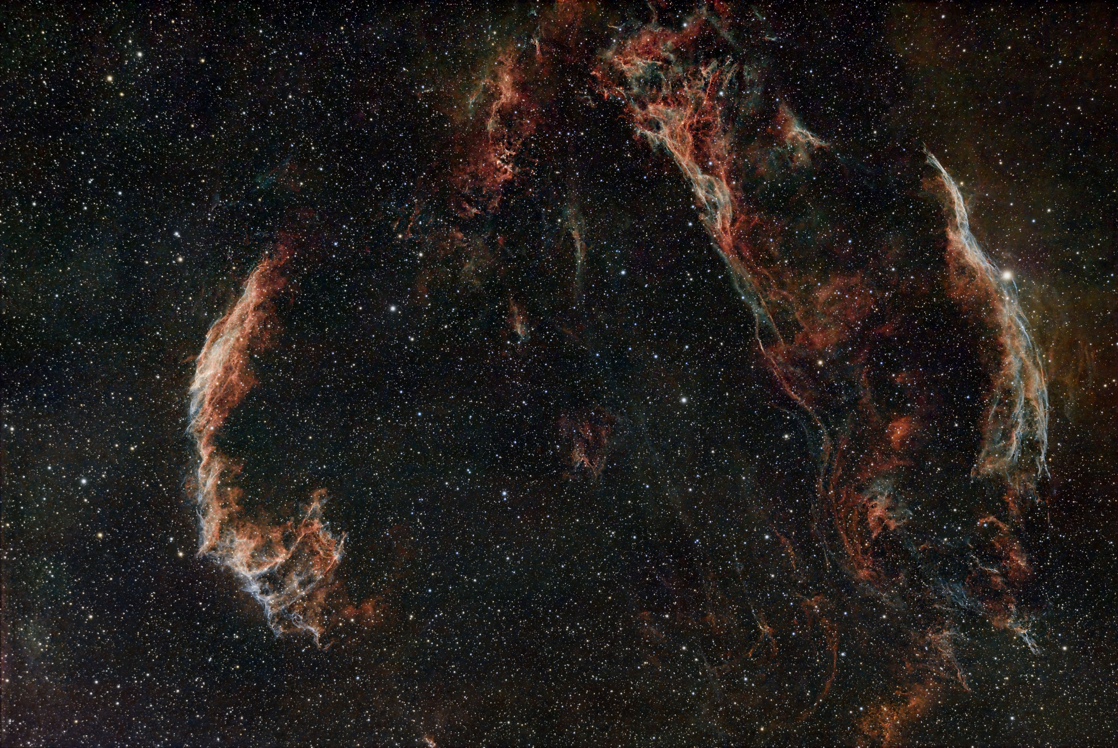NGC6979 + Schleiernebel im Schwan vom Ferienhausbalkon