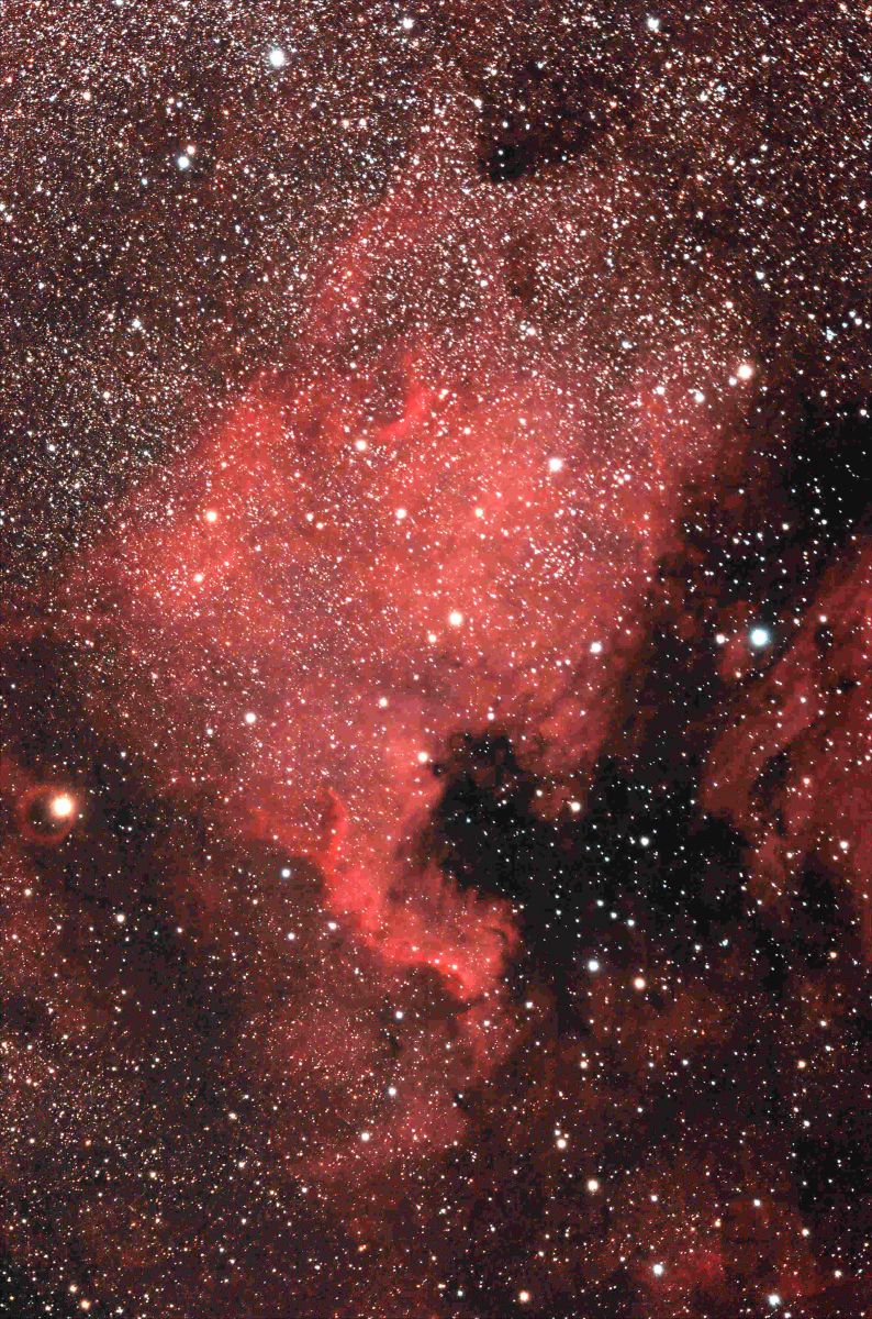 NGC7000 mit 2 Stunden Gesamtbelichtungszeit