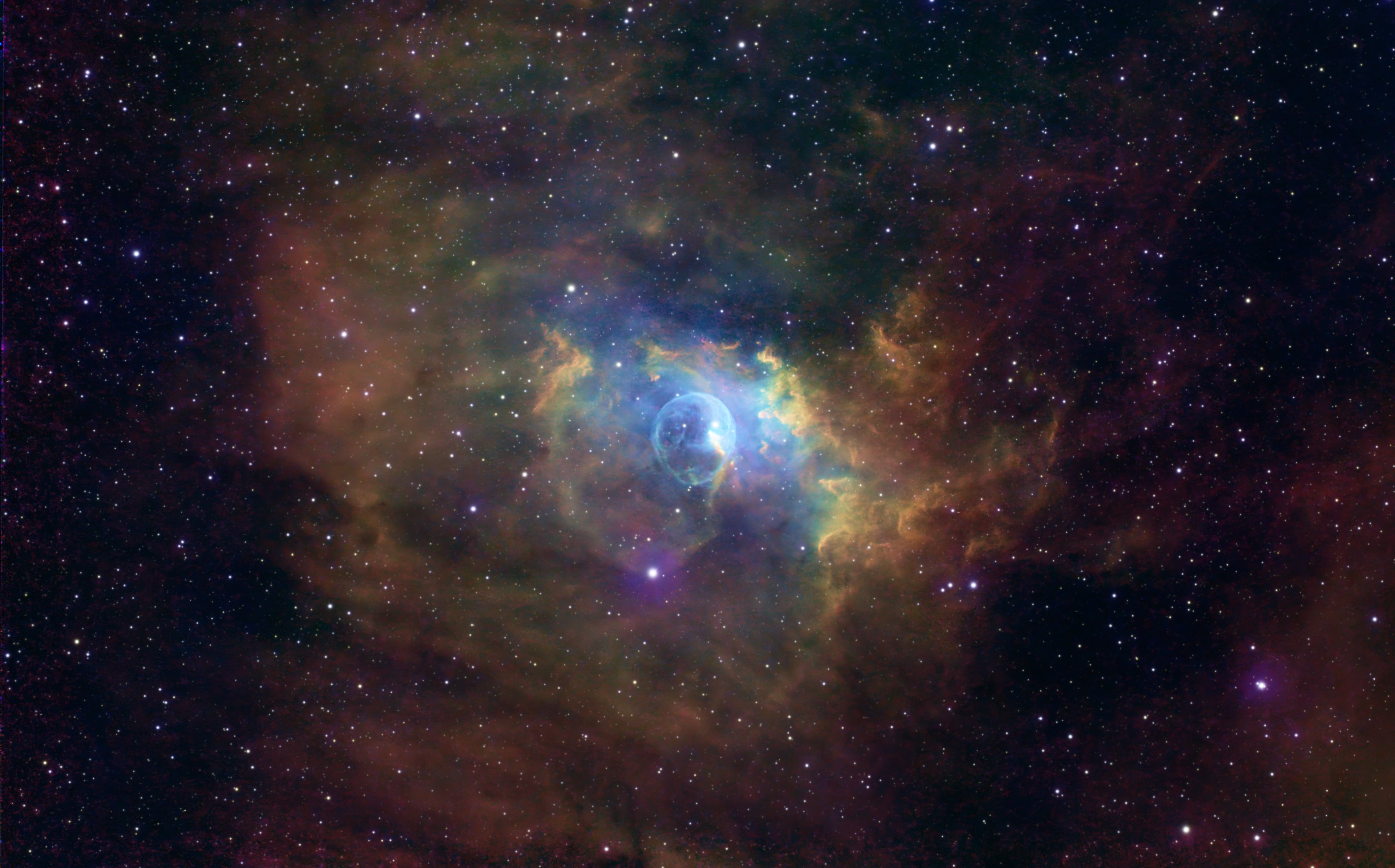 NGC7635 Bubble Nebula - SHO Hubble Palette - Erste Schritte