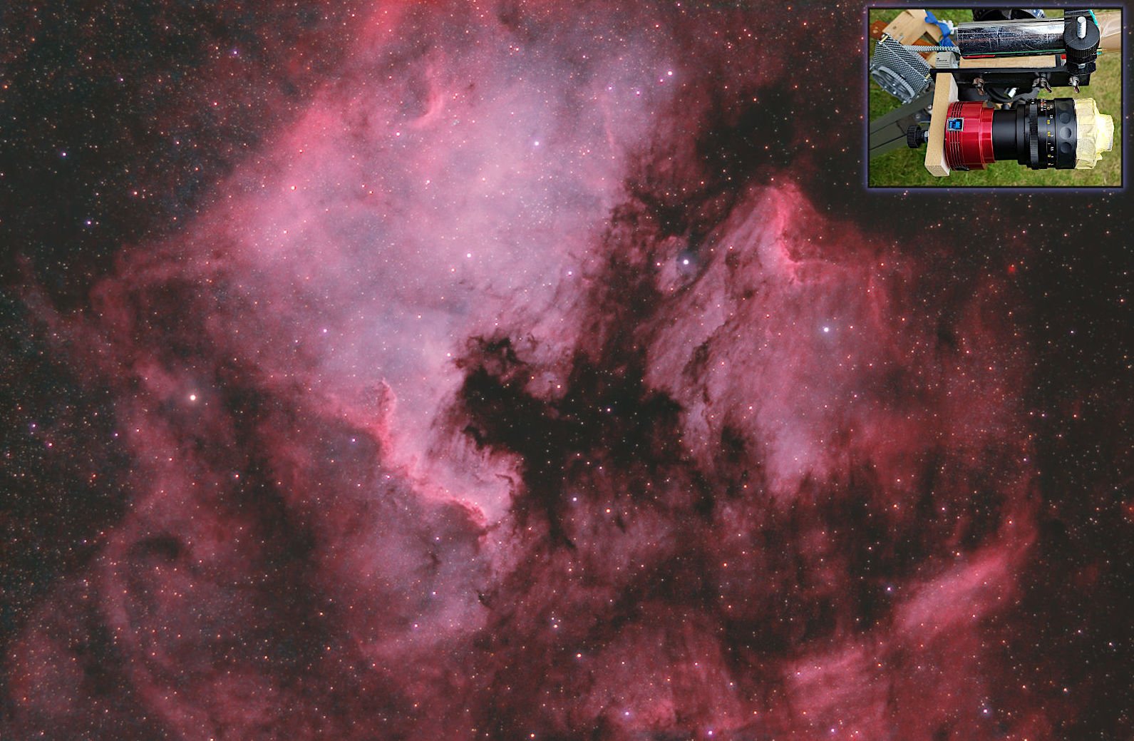 Nordamerikanebel NGC7000 mit 55mm Objektiv
