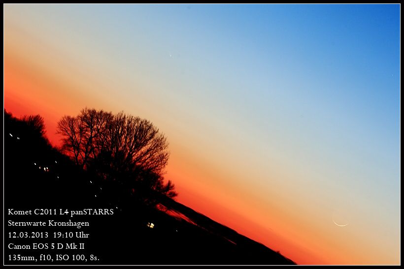 Panstarrs und Mondsichel am 12.03.