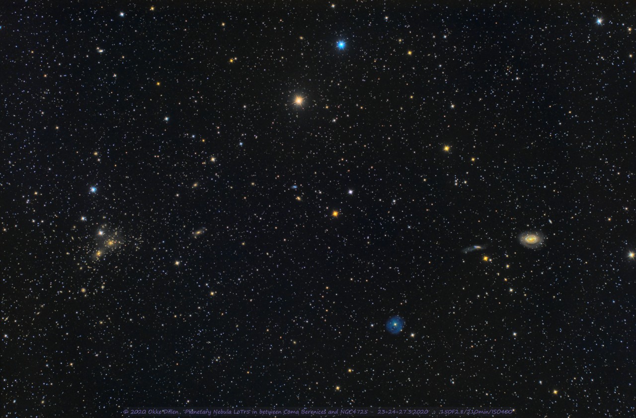 Planetarer Nebel LoTr5 zwischen NGC4725 und den Coma-Berenices Cluster