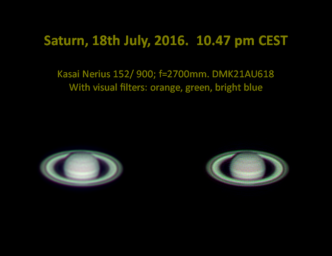 Saturn 18.7.16 mit Kasai Nerius 162/900