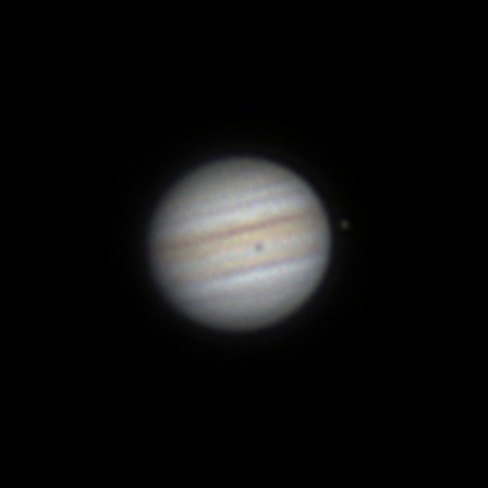 Schattenwurf von Io auf Jupiter